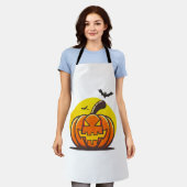 ハロウィンカボチャ エプロン (着用した状態)