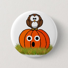 ハロウィンカボチャ&スプークドフクロウ 缶バッジ