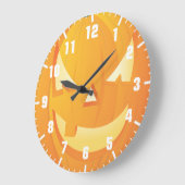 ハロウィンカボチャ ラージ壁時計 (傾斜)
