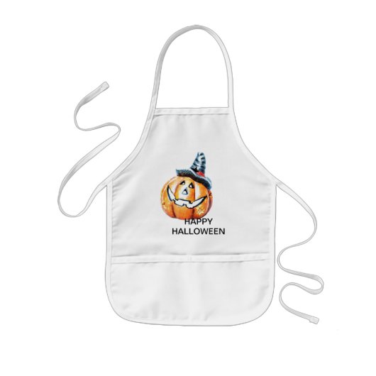 ハロウィンカボチャ 子供用エプロン (正面)
