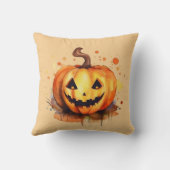 ハロウィンカボチャ、幸せな少年 クッション (裏面)