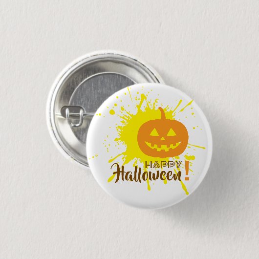 ハロウィンカボチャ 缶バッジ (正面&裏面)