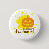 ハロウィンカボチャ 缶バッジ (正面)