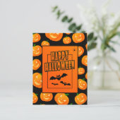 ハロウィンカボチャ&飛んでいるこうもり ポストカード (スタンド正面)