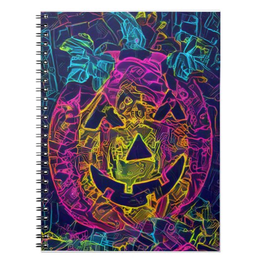 ハロウィンカボチャA.I.写真おもしろい ノートブック (正面)