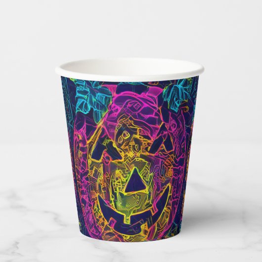 ハロウィンカボチャA.I.写真おもしろい 紙コップ (正面)