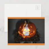 ハロウィンカボプキンハロウィーンのカボチャのちょうちんスカルはがき ポストカード (正面/裏面)