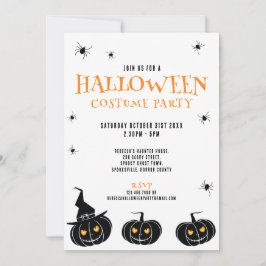 ハロウィンカボンプキンズスパイダーズオレンジパーティの招待状 招待状