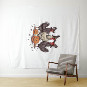 ハロウィンカボンプキンチキンウィッチ秋 タペストリー (インサイチュ(横))