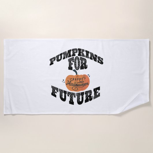 ハロウィンカボンプキンハロウィーン ビーチタオル (正面)