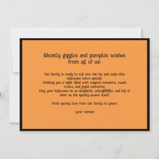 ハロウィンカボンプキンパッチファミリーおもしろい カード (裏面)