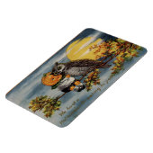 ハロウィンカボンプキンボーフクロウツリーブランチムーンヴィンテージ マグネット (左側)