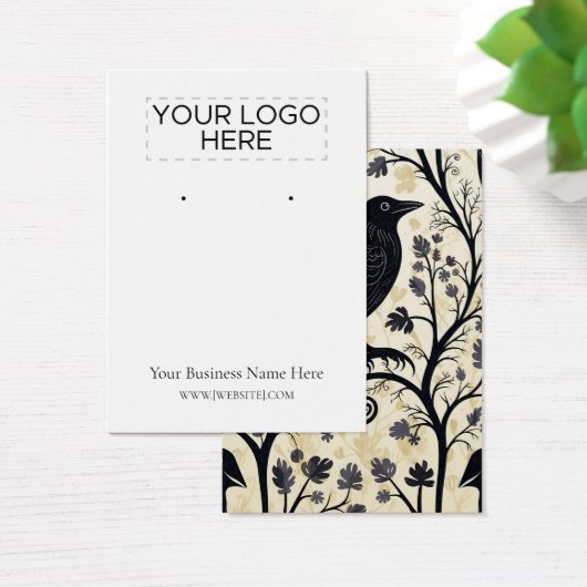 ハロウィンカラスのイヤリング表示カード (デスク)