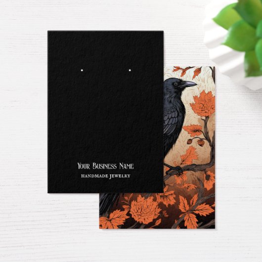ハロウィンカラスのイヤリング表示カード (デスク)