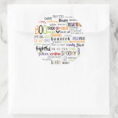 ハロウィンカラフルおもしろいお洒落言葉の扱い ラウンドシール (バッグ)