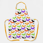 ハロウィンカラフルこうもりシャワーカーテン エプロン (正面)