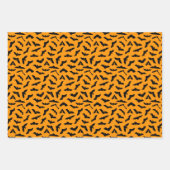 ハロウィンカラフルこうもりパターン ラッピングペーパーシート (正面2)