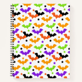 ハロウィンカラフルこうもり ノートブック
