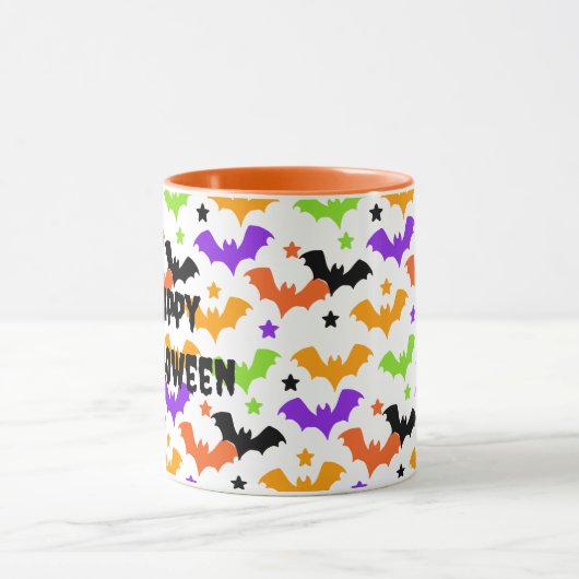 ハロウィンカラフルこうもり マグカップ (中央)