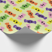 ハロウィンカラフルの不気味なキャンディスシームレスなパターン ラッピングペーパー (角)