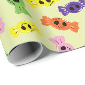 ハロウィンカラフルの不気味なキャンディスシームレスなパターン ラッピングペーパー (ロールコーナー)