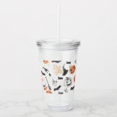 ハロウィンカラフルの怖いパターン |ハッピーハローウィン アクリルタンブラー (正面)