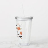 ハロウィンカラフルの怖いパターン |ハッピーハローウィン アクリルタンブラー (左)