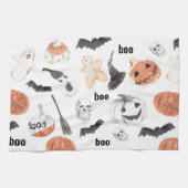 ハロウィンカラフルの怖いパターン |ハッピーハローウィン キッチンタオル (横)