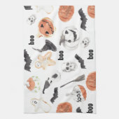 ハロウィンカラフルの怖いパターン |ハッピーハローウィン キッチンタオル (縦)