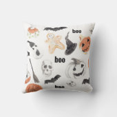 ハロウィンカラフルの怖いパターン |ハッピーハローウィン クッション (裏面)