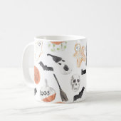 ハロウィンカラフルの怖いパターン |ハッピーハローウィン コーヒーマグカップ (正面左)