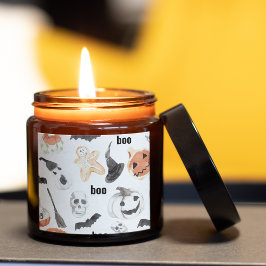 ハロウィンカラフルの怖いパターン |ハッピーハローウィン スクエアシール