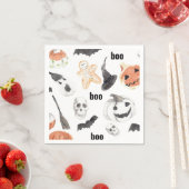 ハロウィンカラフルの怖いパターン |ハッピーハローウィン スタンダードカクテルナプキン (インサイチュ)