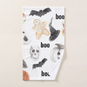 ハロウィンカラフルの怖いパターン |ハッピーハローウィン バスタオルセット (ハンドタオル)