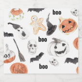 ハロウィンカラフルの怖いパターン |ハッピーハローウィン ビールラベル (シングルラベル)