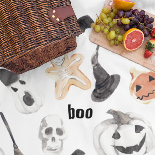 ハロウィンカラフルの怖いパターン  ハッピーハローウィン フリースブランケット