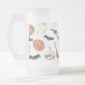 ハロウィンカラフルの怖いパターン |ハッピーハローウィン フロストグラスビールジョッキ (左)