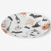 ハロウィンカラフルの怖いパターン ペーパープレート (アングル)