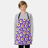 ハロウィンカラフルの眼球模様 エプロン (着用した状態)