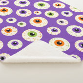 ハロウィンカラフルの眼球模様 シェルパブランケット (3/4)