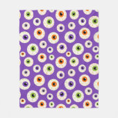 ハロウィンカラフルの眼球模様 フリースブランケット (正面)