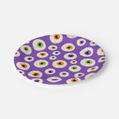 ハロウィンカラフルの眼球模様 ペーパープレート (アングル)