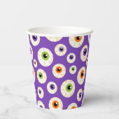 ハロウィンカラフルの眼球模様 紙コップ (裏面)