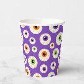 ハロウィンカラフルの眼球模様 紙コップ (左)