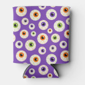 ハロウィンカラフルの眼球模様 缶クーラー (正面)