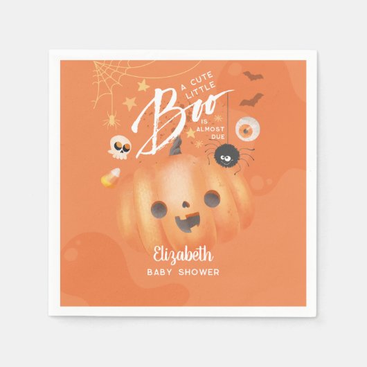 ハロウィンカラフルの赤ちゃんシャワーブテーマ スタンダードカクテルナプキン (正面)