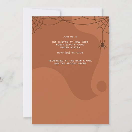 ハロウィンカラフルの赤ちゃんシャワーブテーマ 招待状 (裏面)