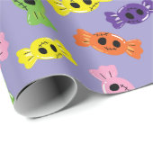 ハロウィンカラフルキャンディースパープルシームレスデザイン ラッピングペーパー (ロールコーナー)