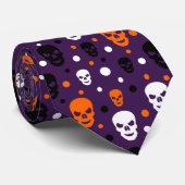 ハロウィンカラフルスカル水玉模様パターン ネクタイ (ロール)