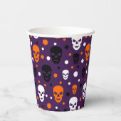 ハロウィンカラフルスカル水玉模様パターン 紙コップ (裏面)